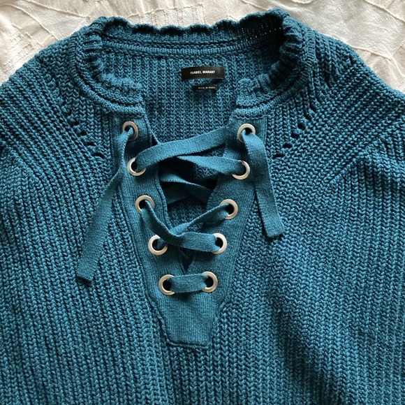 Isabel Marant Laly Lace Up Sweater Knit Jumper - Picture 10 of 11